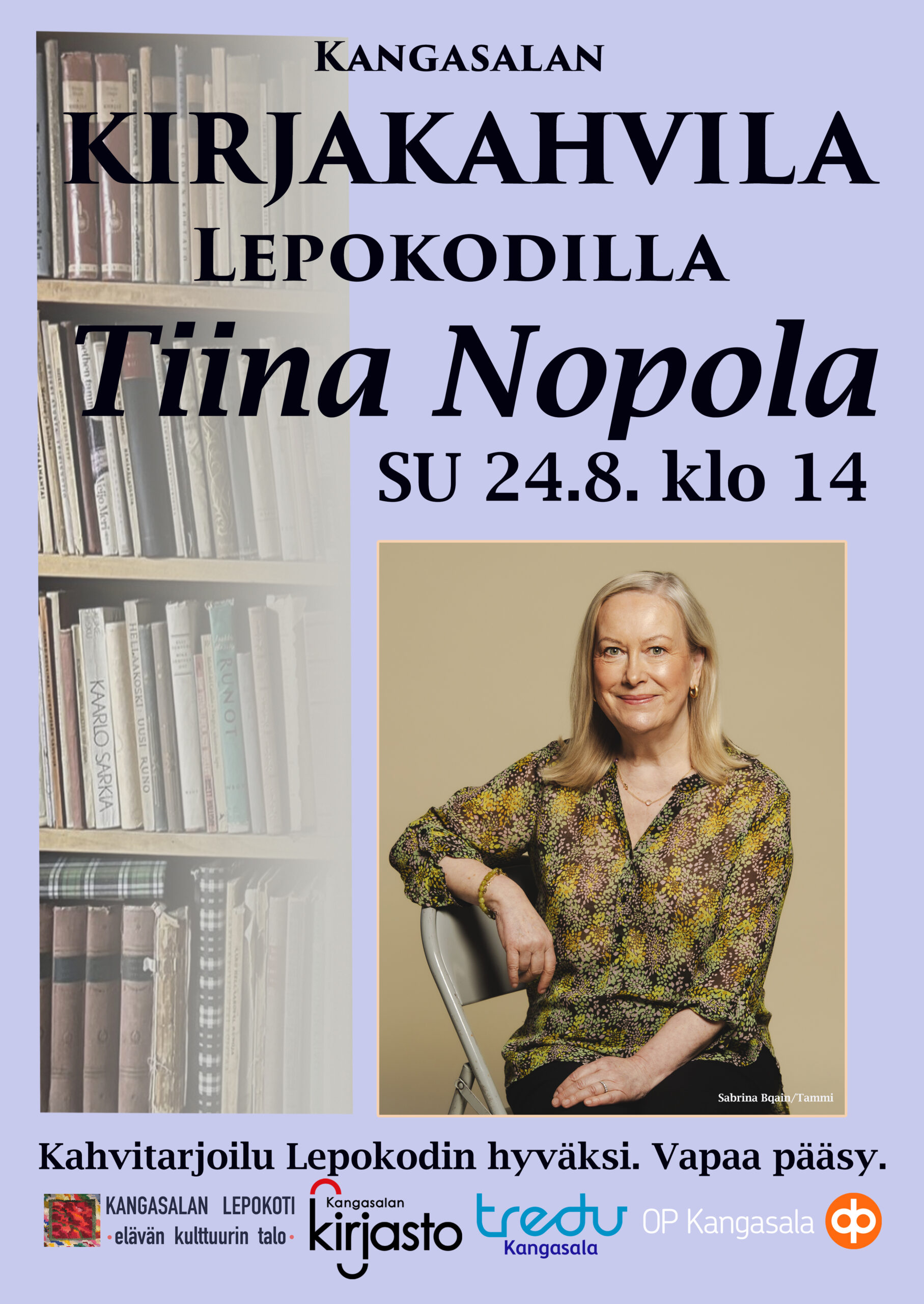 Lepokodin kirjakahvila Tiina Nopola 24.8.2025