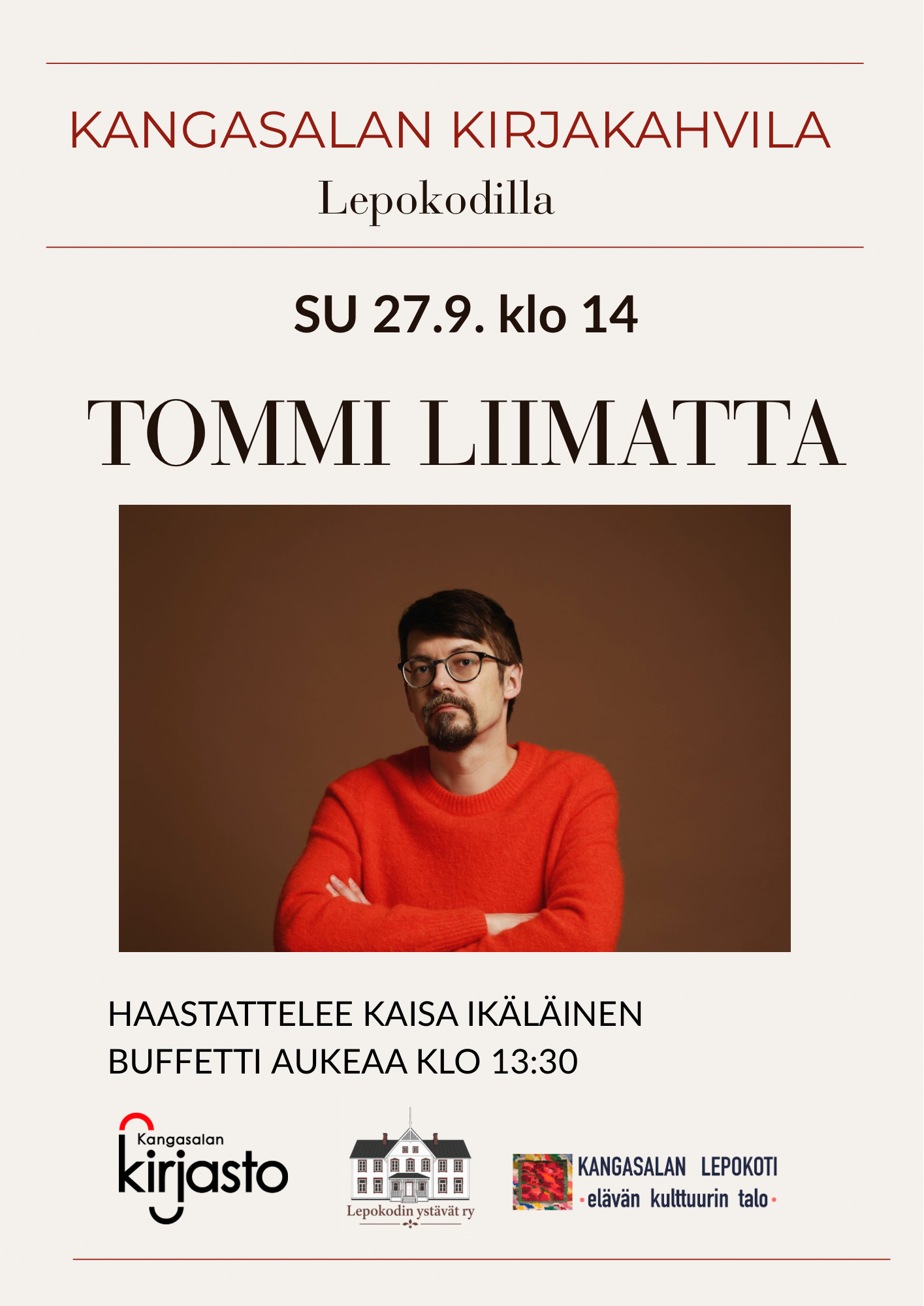 Kirjakahvila: Tommi Liimatta 27.9.2026